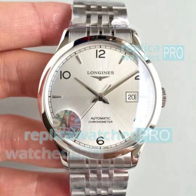 Replica Longines Record Silver Dial SS Case Watch - Swiss ETA 2892